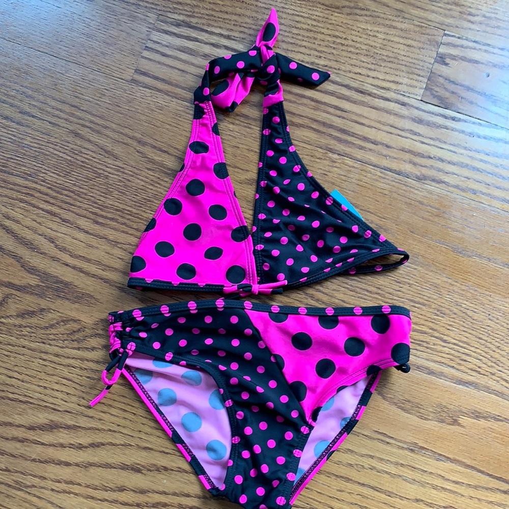 Sale☀️4/$15 ☀️NWOT girls sz 9/10 polka dot bikini